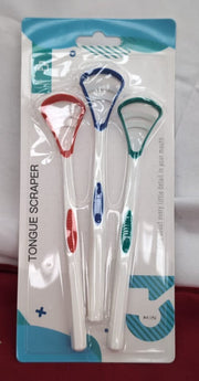 FANCI Tongue Scraper Tongue Brush 3 Color Pack,