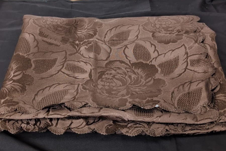 Emma Barclay Damask Rose Jacquard Table Cloth  Chocolate (approx. 200cm x 75cm)