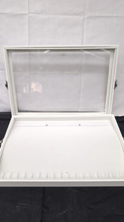 Lolalet Jewelry Organizer Tray with Lid, 18 Hooks Velvet Necklace Organizer Hold