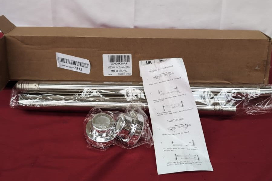 WEIXINHAI Silver Spring Tension Curtain Rods Adjustable Expandable