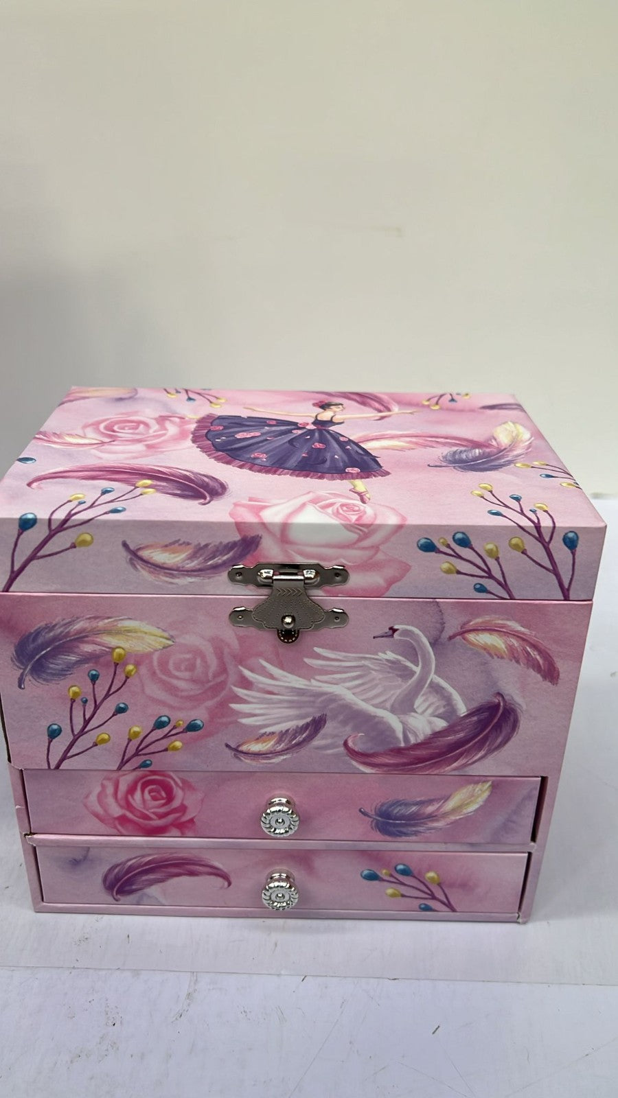 Musical Jewellery Box for Girls - Ballerina Music Box with 2 Pullout Drawers
