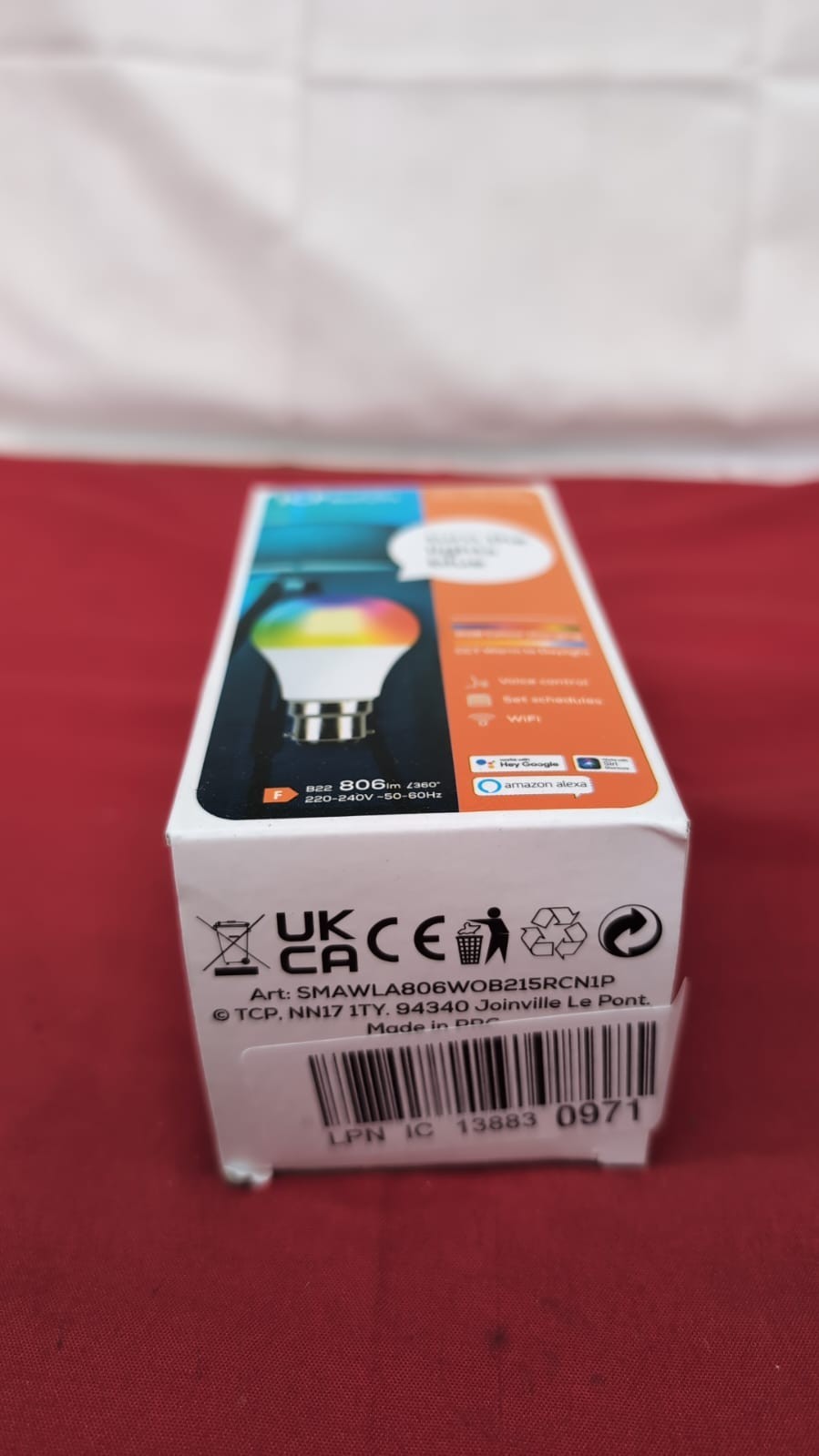 TCP Smart Wi-Fi LED Lightbulb Classic B22 Colour Tuneable (box damaged)