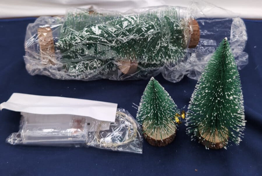 Dream Loom Artificial Mini Christmas Trees, A Set of 5pcs Miniature Sisal