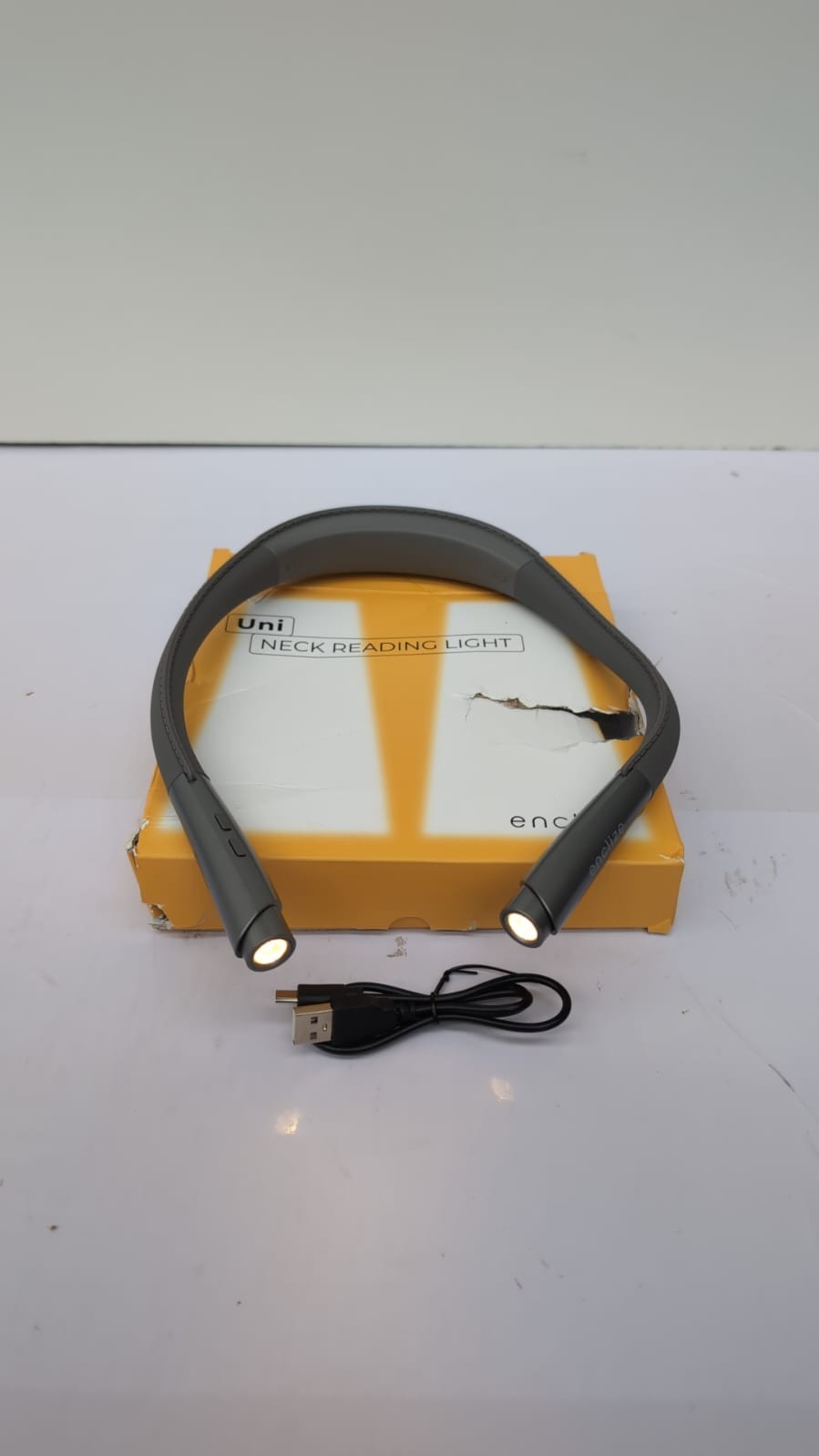 enclize LED Neck Reading Light, Book Light for Reading in Bed, (box damaged)