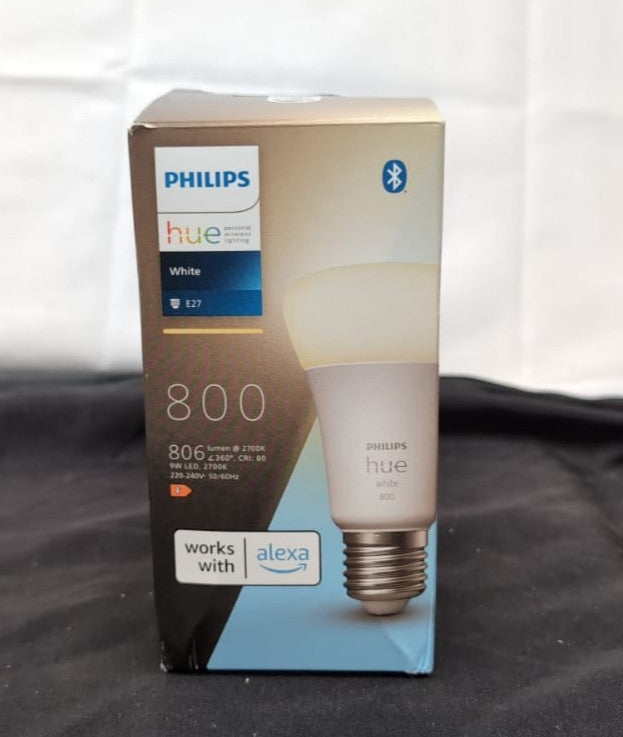 Philips Hue White A60 Smart LED Light Bulb [E27 Edison Screw] (box damaged)