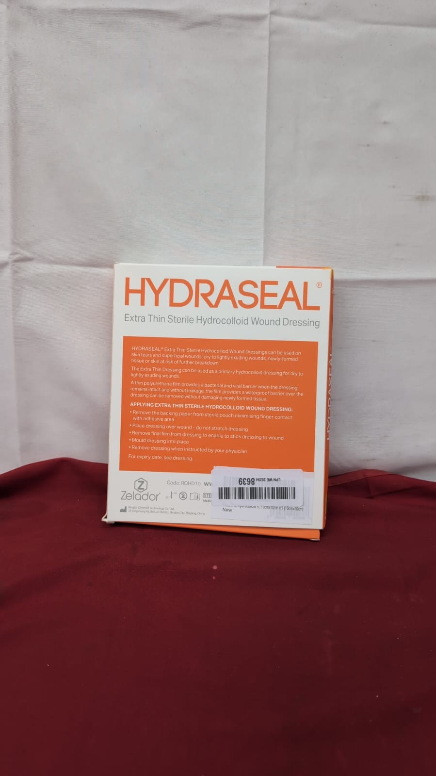 Extra Thin Hydrocolloid Sterile Wound Dressing 10x10cm x 5 (packaging damaged)