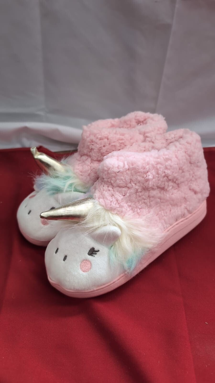 Girls Unicorn Slippers Toddler House Winter Warm Plush Anti-Slip