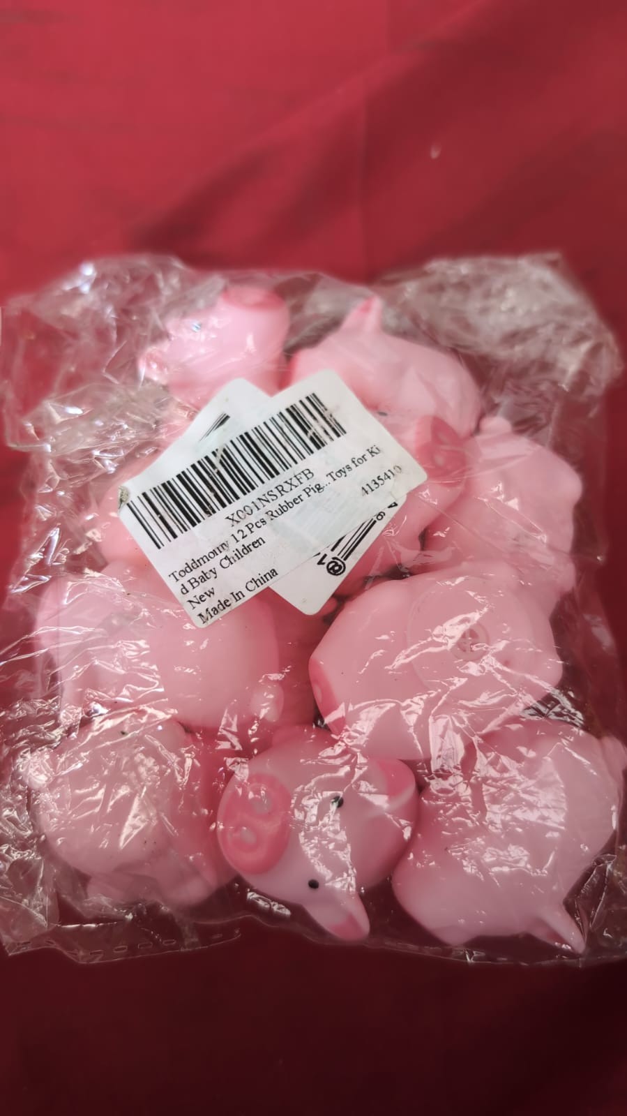 Mini Rubber Pigs Resin Bath Toy Float Squeak Piggy Baby Bathtub Toys (12pack)