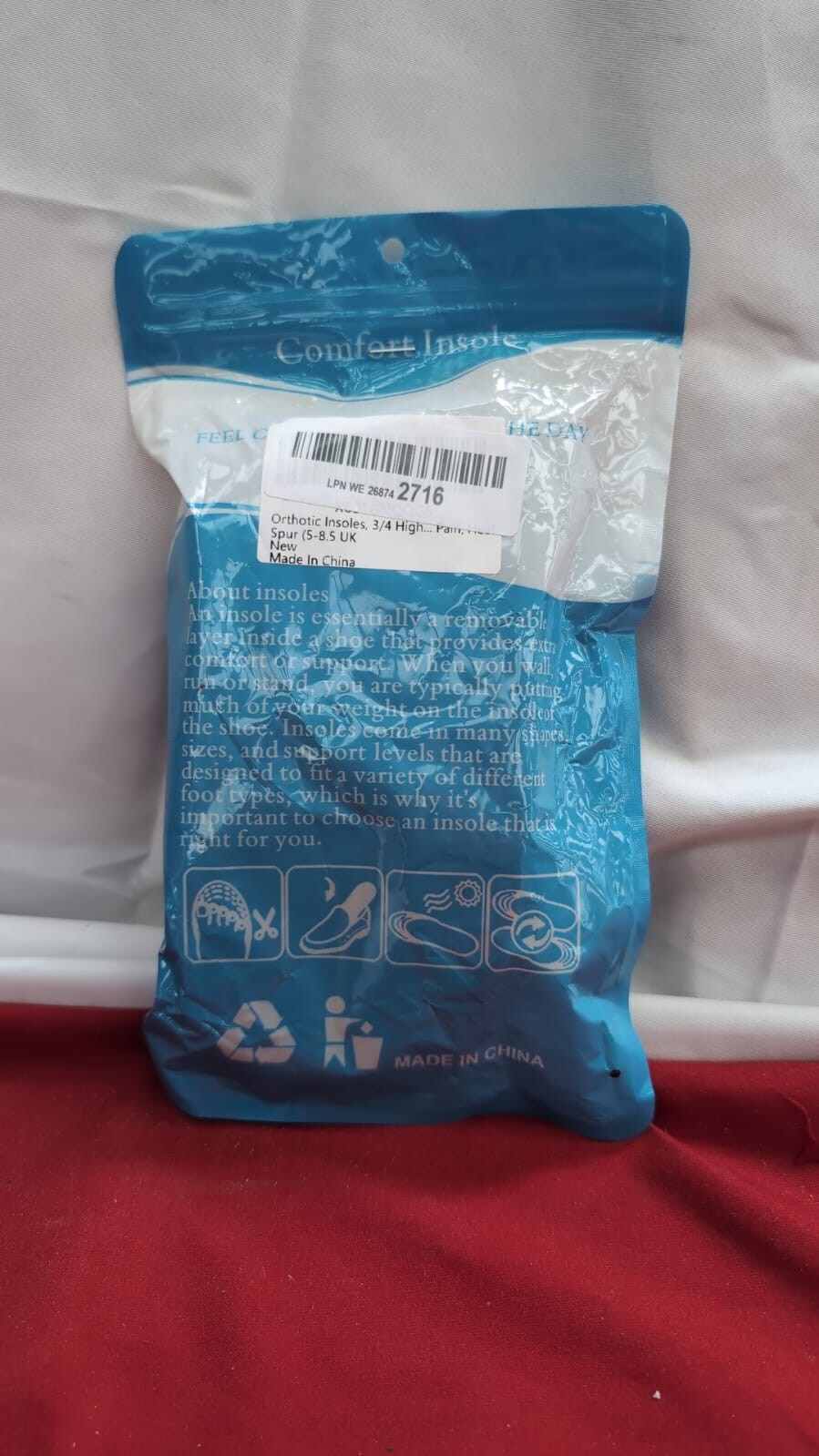 3/4 Orthotic Insoles for Fallen Arches and with Metatarsal Cushioning