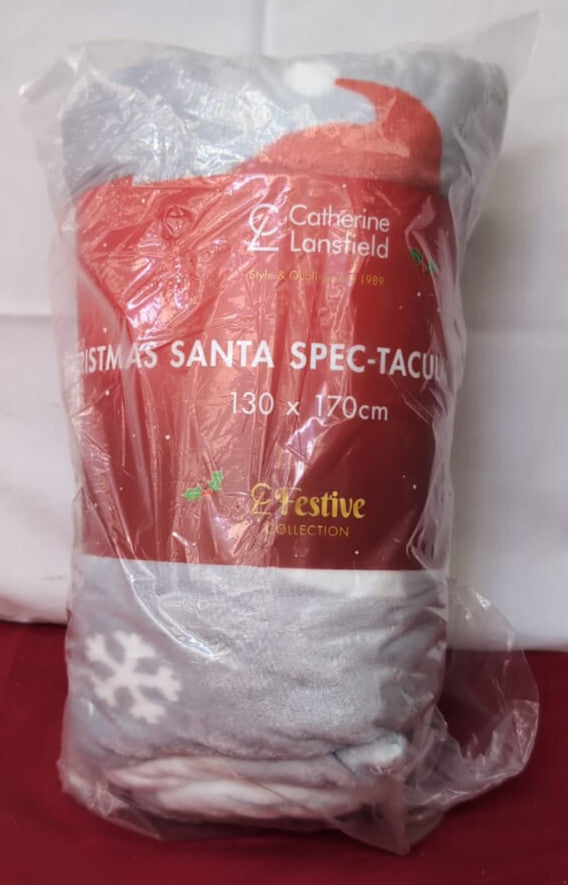 Catherine Lansfield Christmas Santa Spec-Tacular Reversible 130 x 170cm