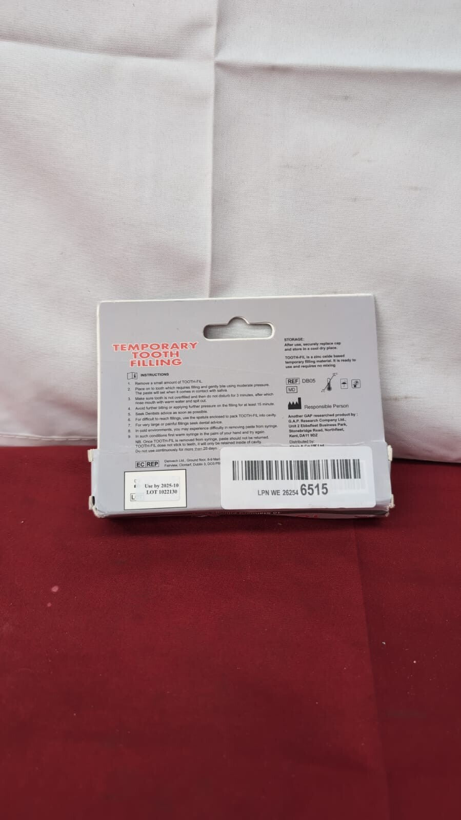 Dr. Bone's Therapeutics ® Temporary Tooth Filling Dental First Aid (box damaged)