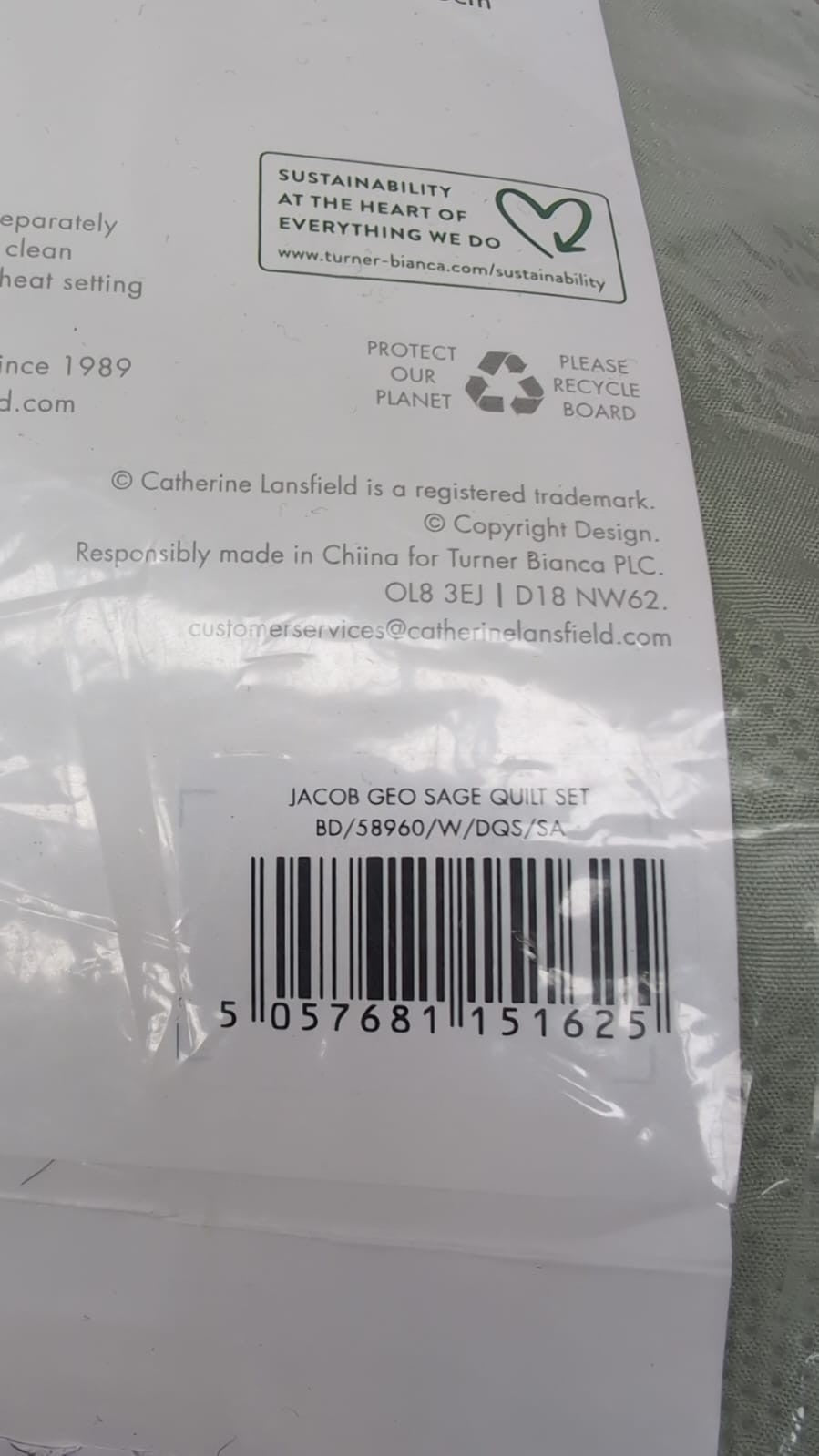 Catherine Lansfield Jacob Geo Soft Double Duvet Cover Set (packaging damaged)
