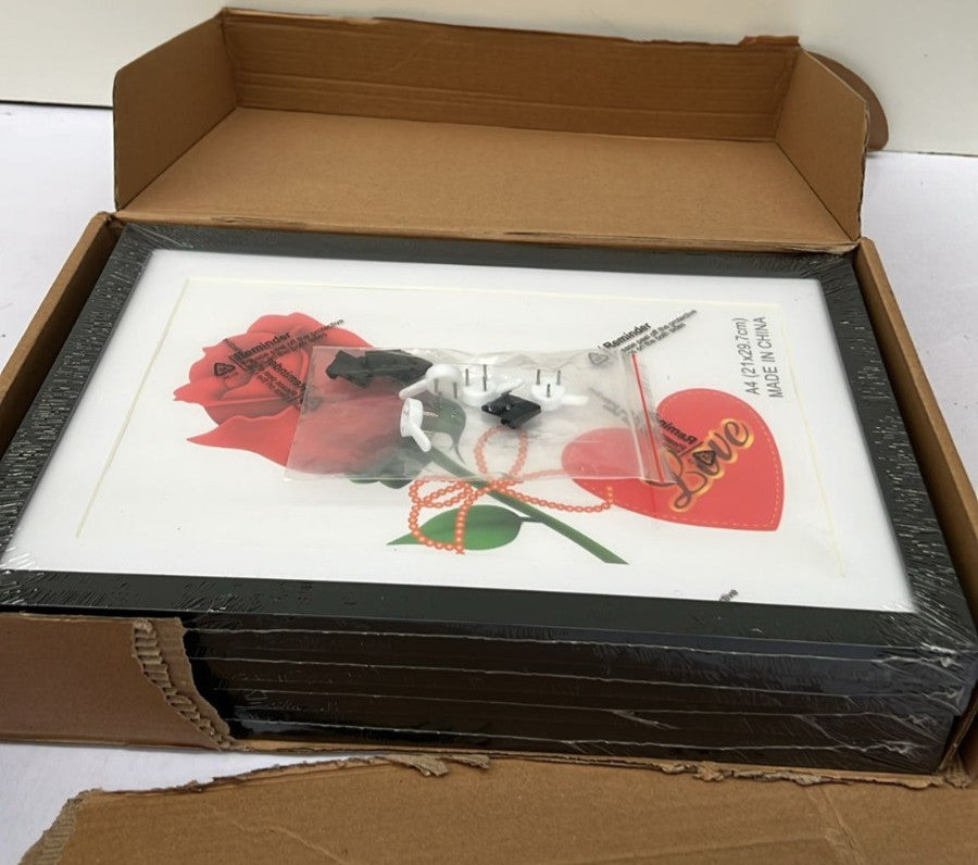 4 Pack A4 Black Picture Frame (BOX DAMAGED)