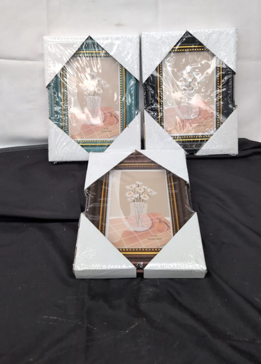 The Stories of Us 4x56Vintage Photo Frame Set of 3 Colours Wooden Picture Frames