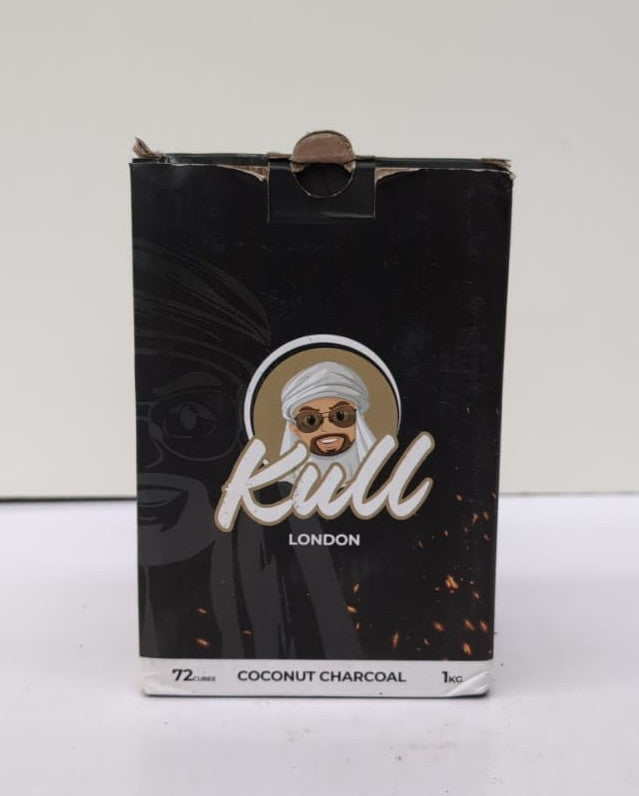 KULL Shisha Coal 1Kg – 25mm Cubes Coconut Charcoal 72 Pieces Cubes (BOX DAMAGED)