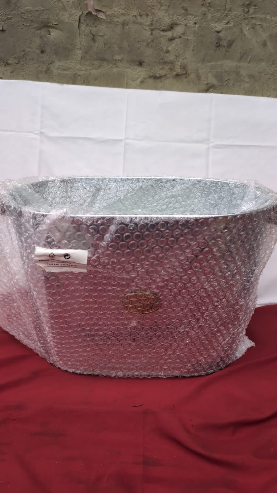 LIVIVO Galvanised Steel 24L Drinks Ice Cool Bucket Pail (slightly scuffed)