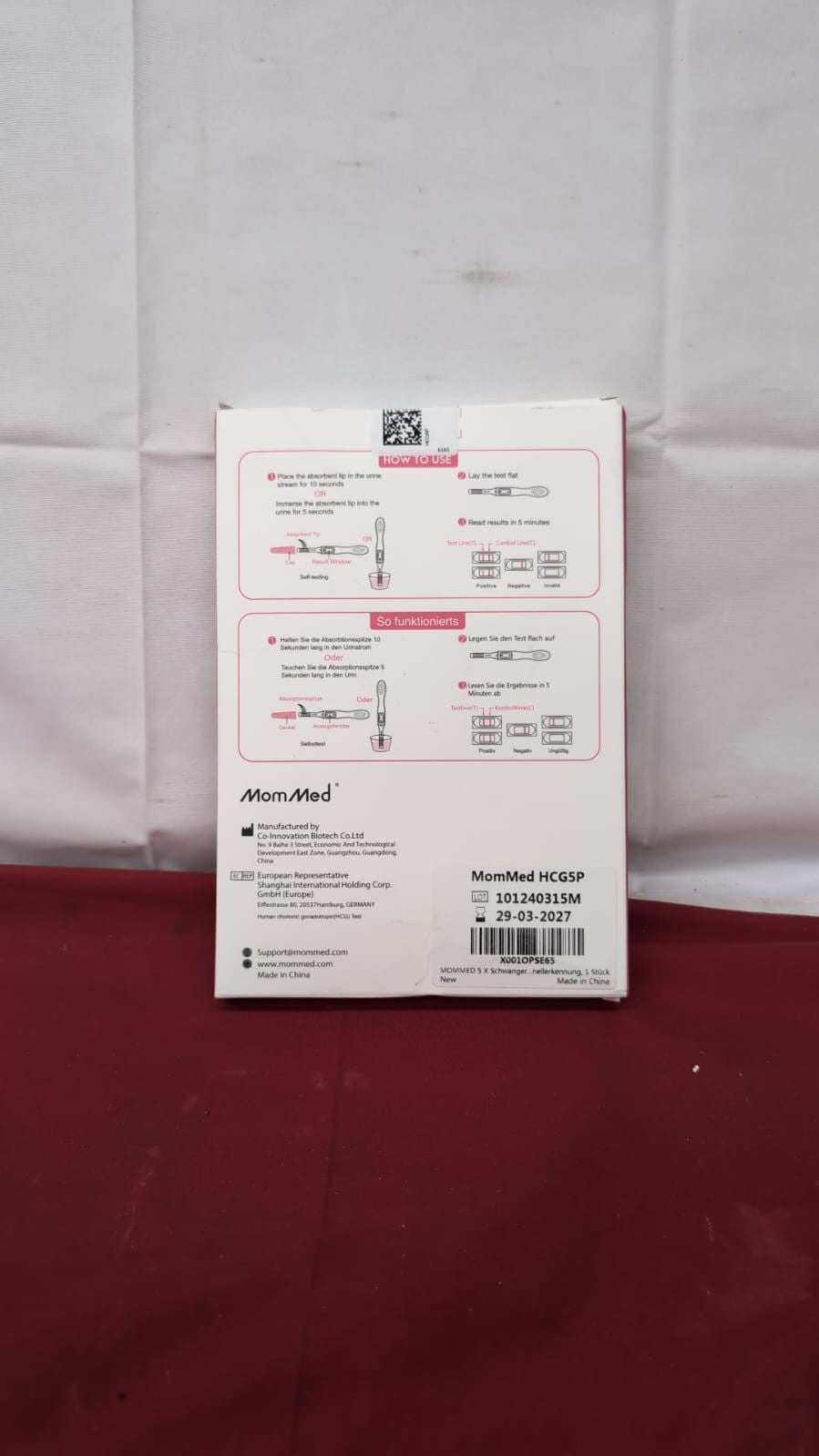 MOMMED Pregnancy Test Midstream, 5 X Individually-Sealed, (packaging damaged)