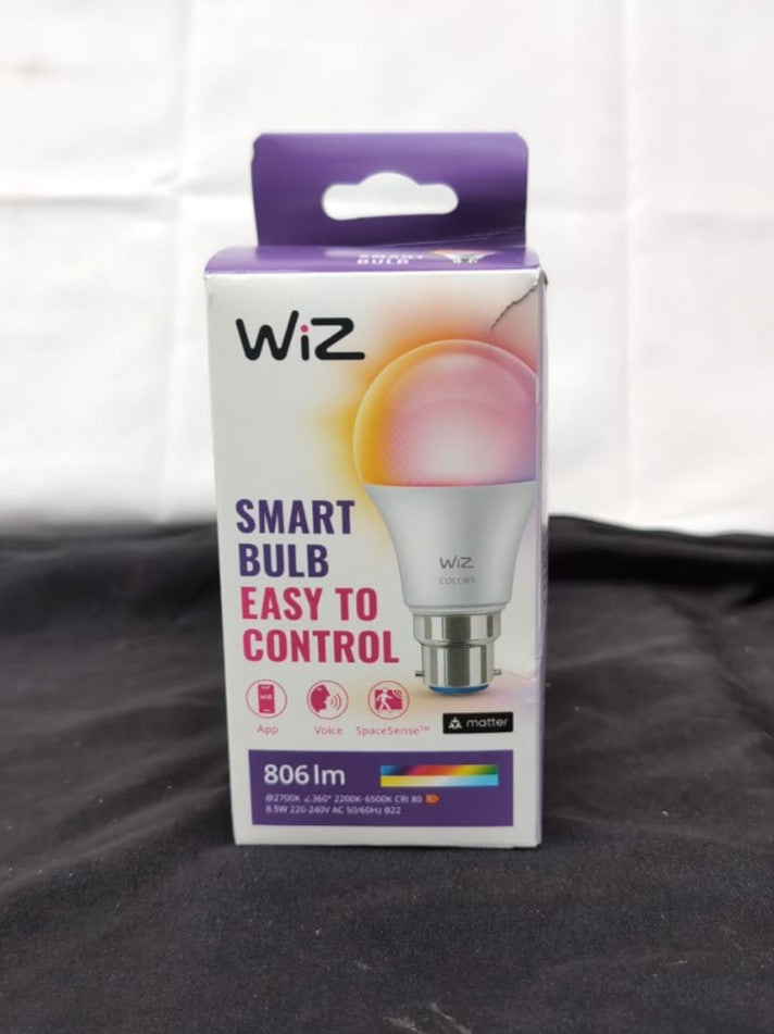 WiZ Smart Colour Bulb, A60, 8.5W, Colour, Motion Sensor with App, Connected WiFi