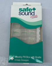 Safe and Sound Weekly Pill Organiser, 3 Compartments Per Daily Removable Section
