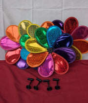 4Pcs Colorful Garden Windmill, 30cm Rainbow Sparkly  Spinners for Garden
