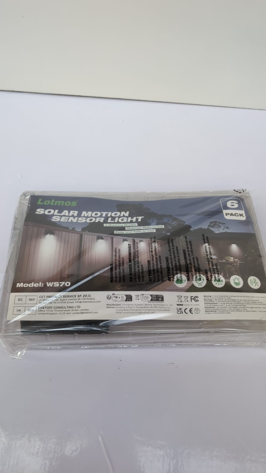 LOTMOS 5Pack Solar Lights Outdoor Sensor Ultra Bright (packaging damaged)