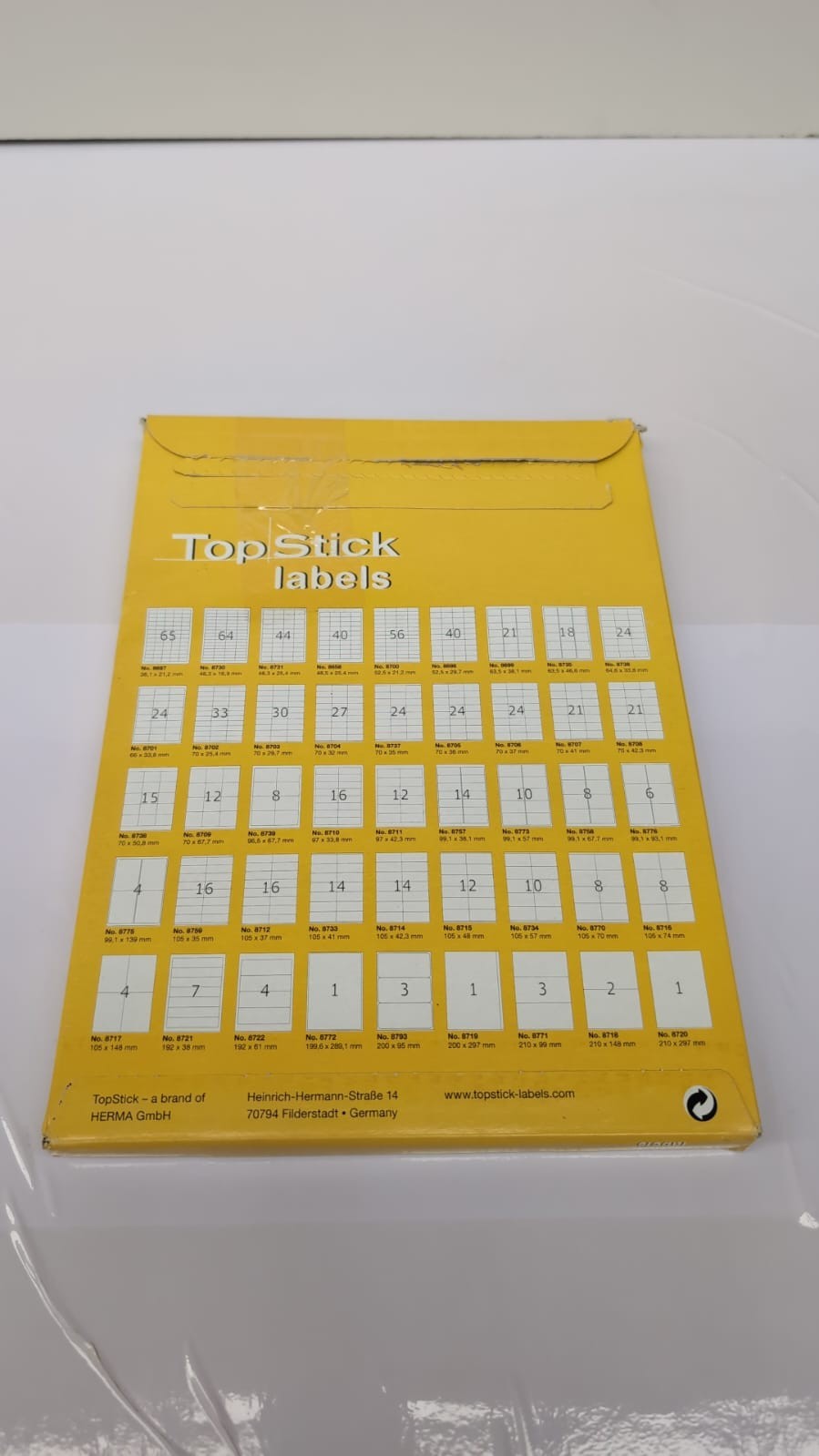 TopStick 8712 Multi-Purpose Labels, 16 Labels Per A4 Sheet (packaging damaged)