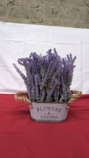 Briful Artificial Flowers Lavender Plant Faux Flocked Plastic Lavender