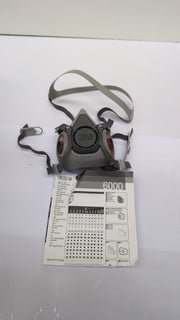 3M Half Face Mask Respirator, Reusable, Large, Grey, 6000 Series(no packaging)