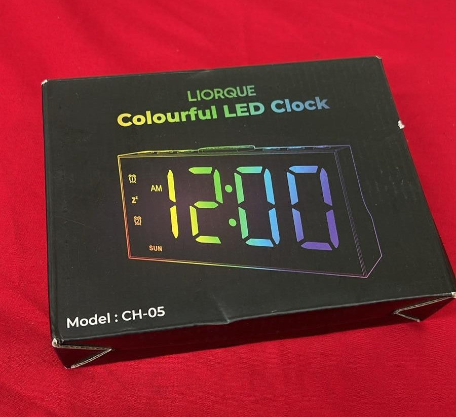 LIORQUE Digital Alarm Clocks for Bedrooms, Digital Clock with RGB LED Display,
