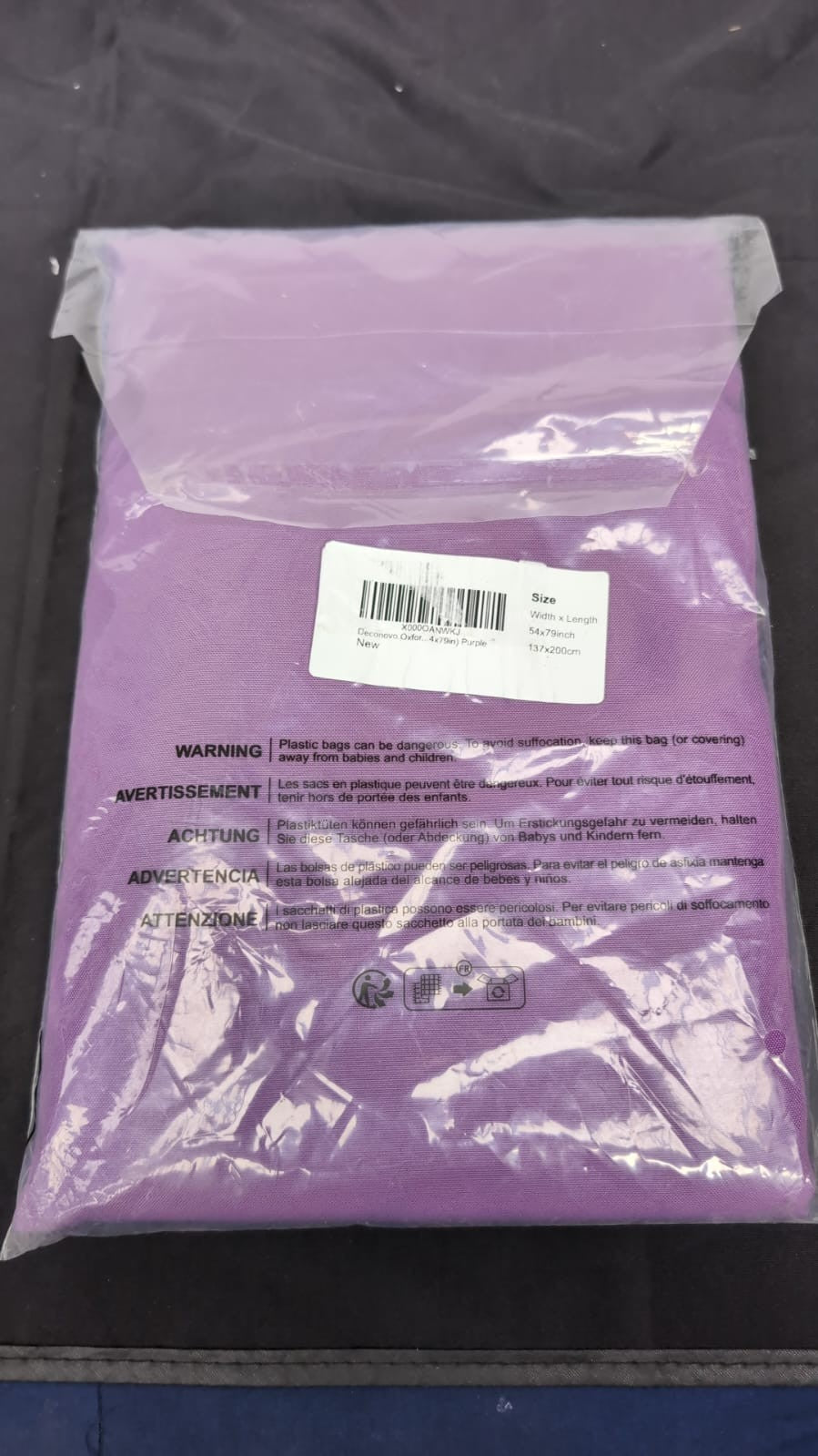 Deconovo Oxford Decorative Tablecloth Wipeable Plain Rectangle 54x79in Purple