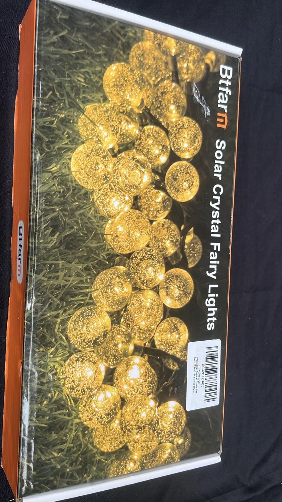 btfarm 2 Pack Solar String Lights Outdoor Garden Waterproof,LED Crystal Globe