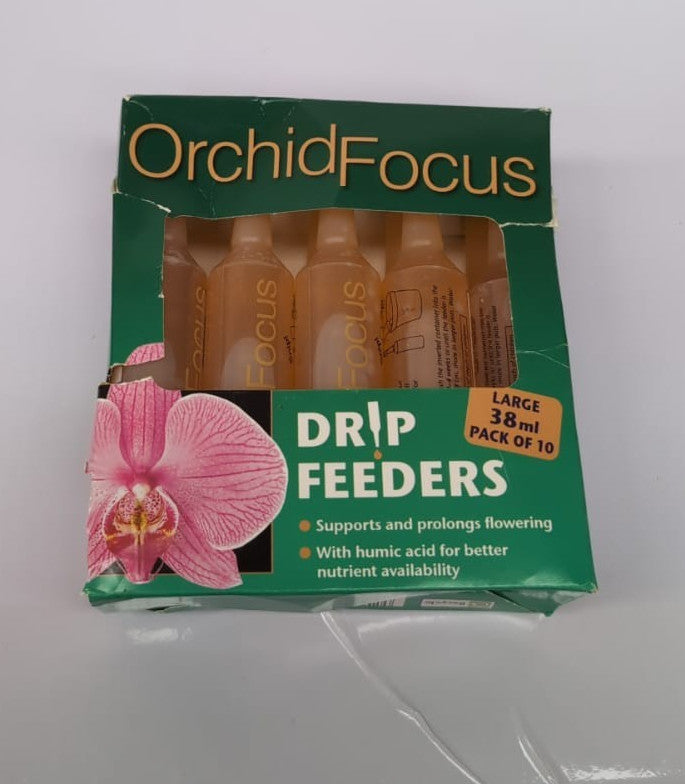 Growth Focus Orchid Drip Feeders 38ml – Pack of 10 Plant Feeders (Box Damaged)