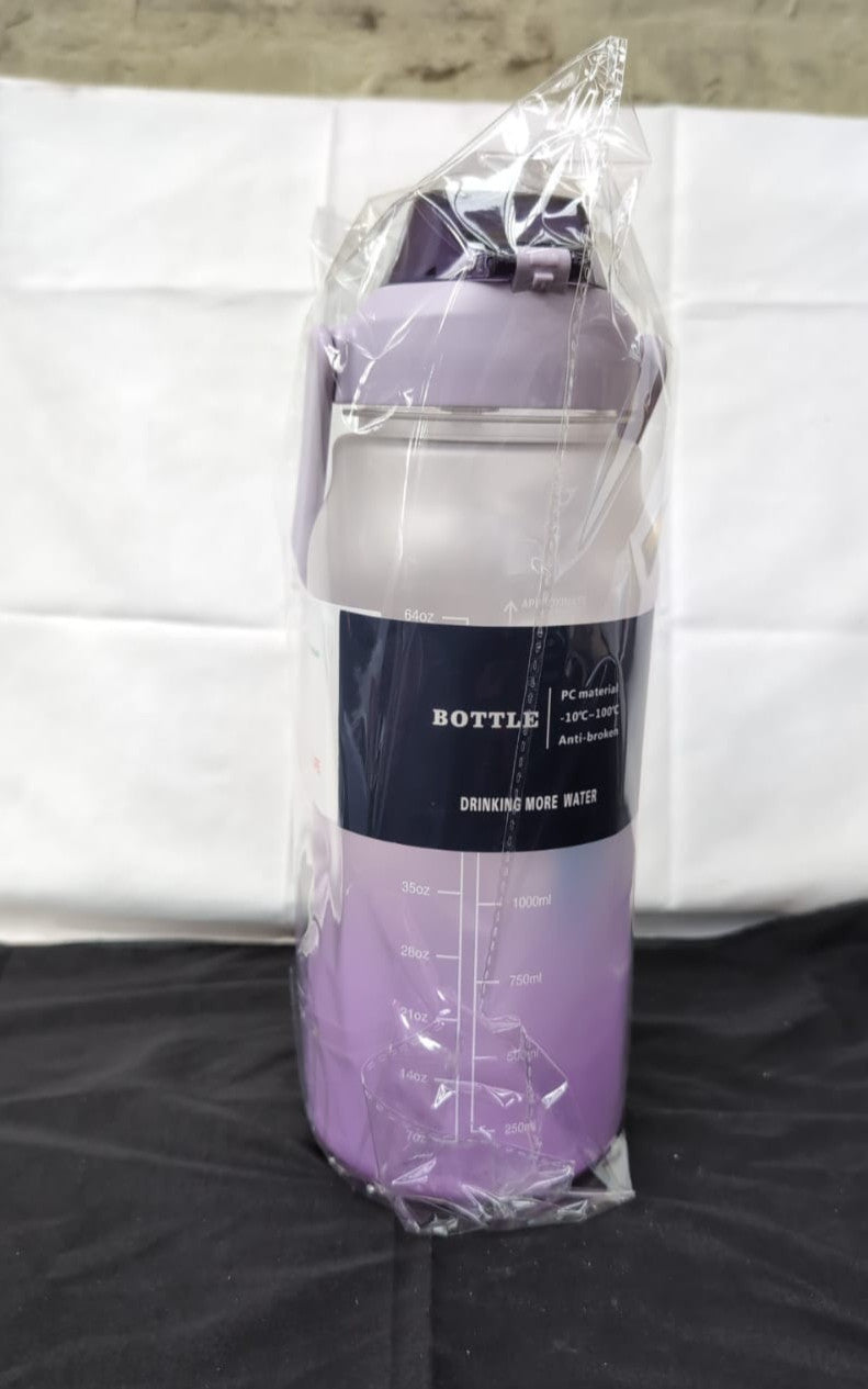 64oz (2L) Leakproof Water Bottle, Inspirational Water Bottle,PURPLE(BOXDAMAGED)