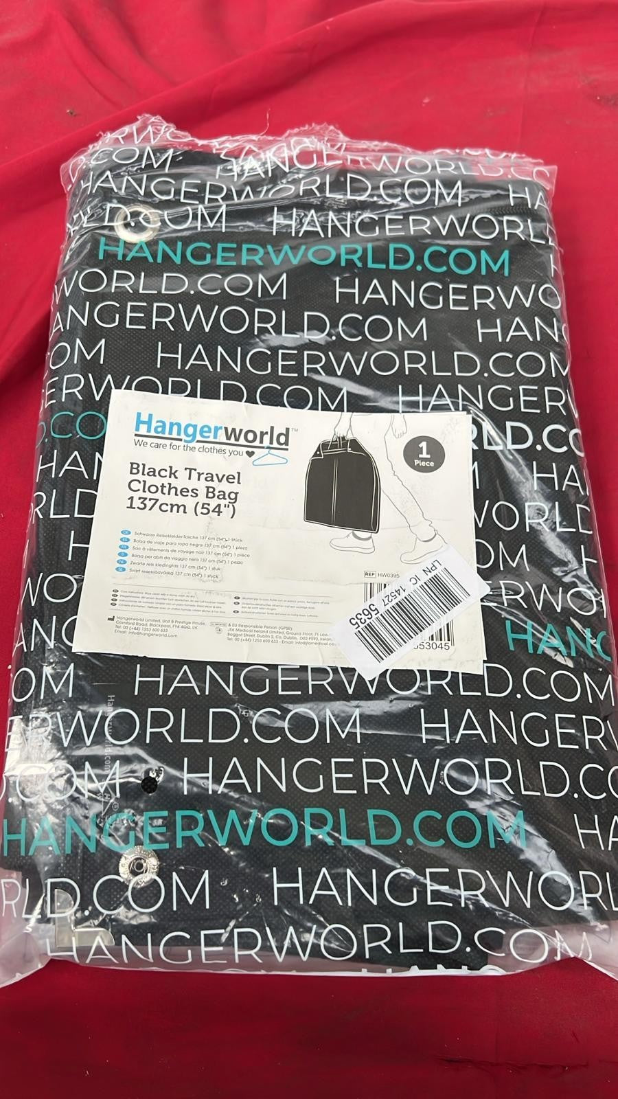 Hangerworld 54 Inch Black Breathable Suit Cover Travel Carrier Bag with Handles