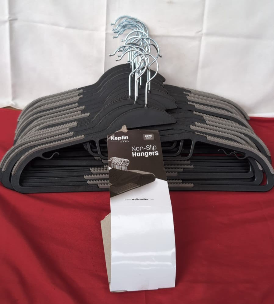 KEPLIN 20-Pack Non-Slip Hangers – Durable, Slimline Design(Packaaging Damaged)
