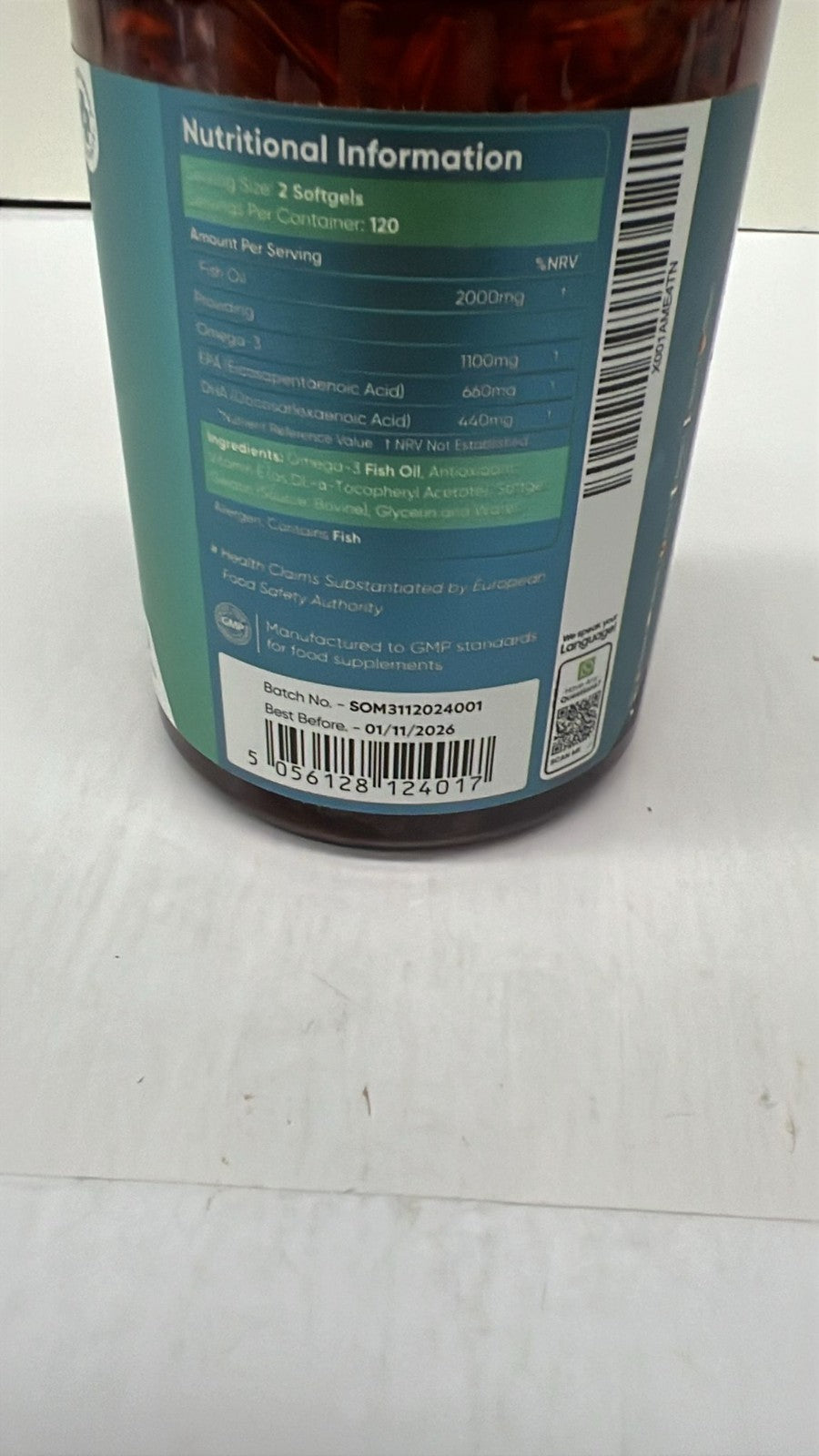 Omega 3 Fish Oil 2000mg - 240 Softgels - 660mg EPA & 440mg