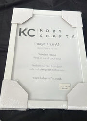 Koby Crafts 2 Pack White Wooden A4 Photo Frames - 21x29.7cm, Portrait/Landscape