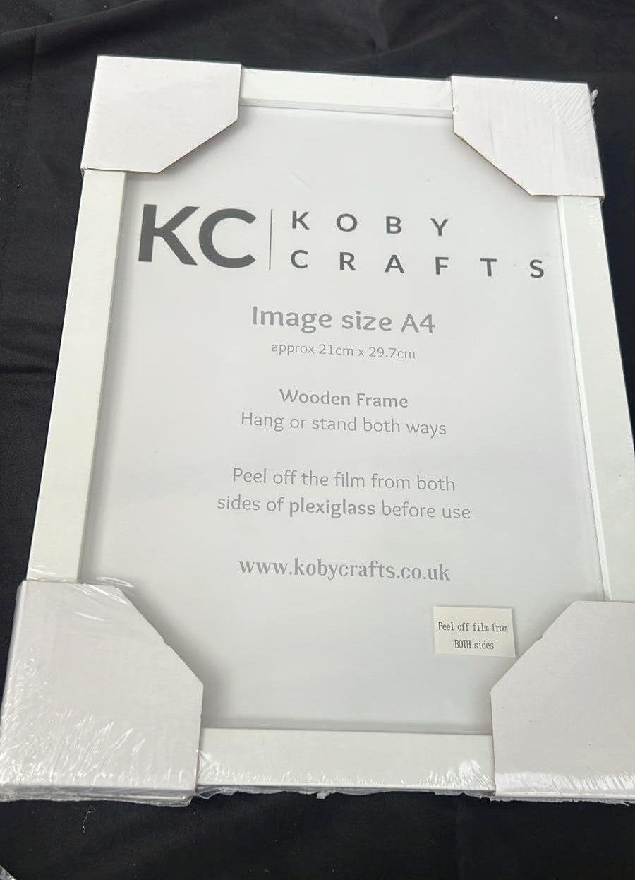 Koby Crafts 2 Pack White Wooden A4 Photo Frames - 21x29.7cm, Portrait/Landscape