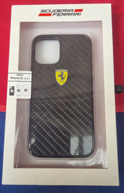 Ferrari Black Leather Case Compatible with iPhone 12 Mini