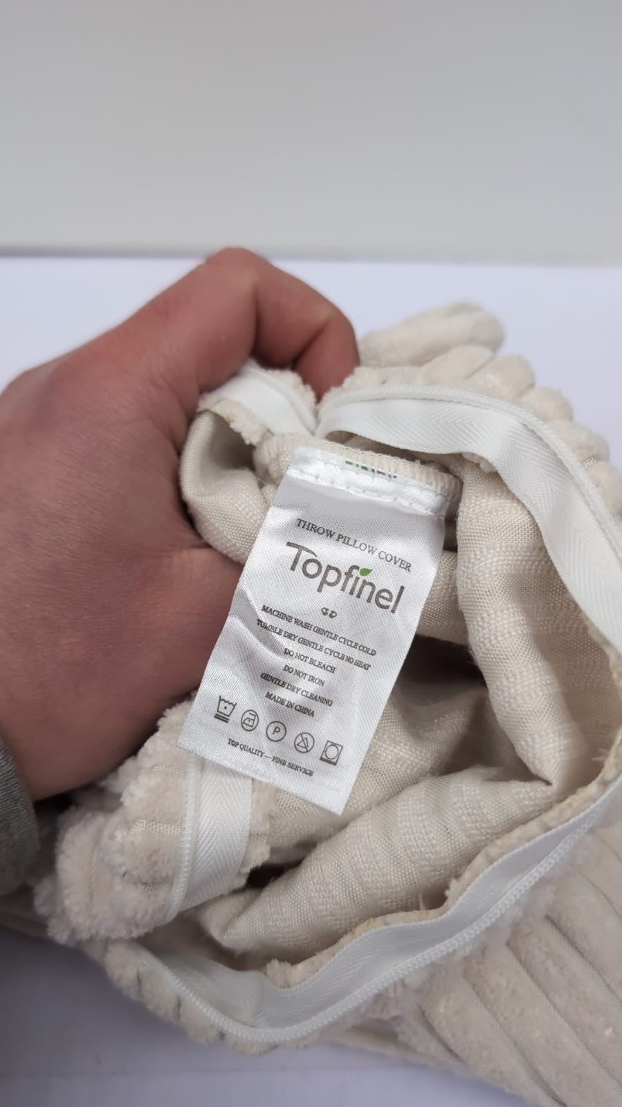 Topfinel Cushion Covers 40x40cm Sofa Bed Cream Cushion Covers Corduroy,2Pack