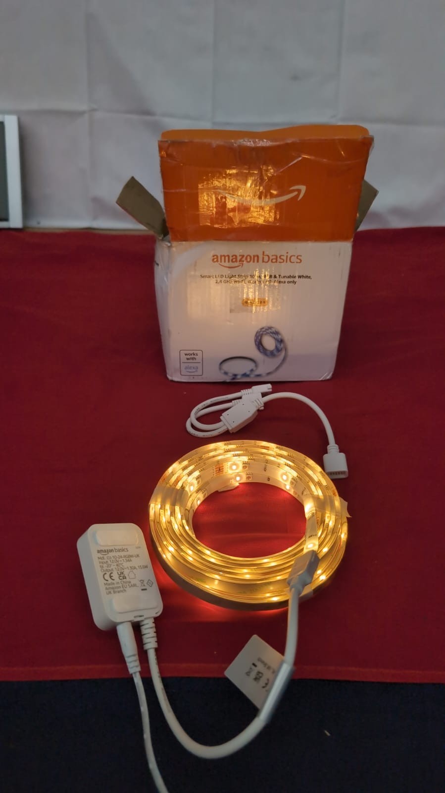 Amazon Basics Smart LED Light Strip 5m, RGB & Tunable White, (USED)