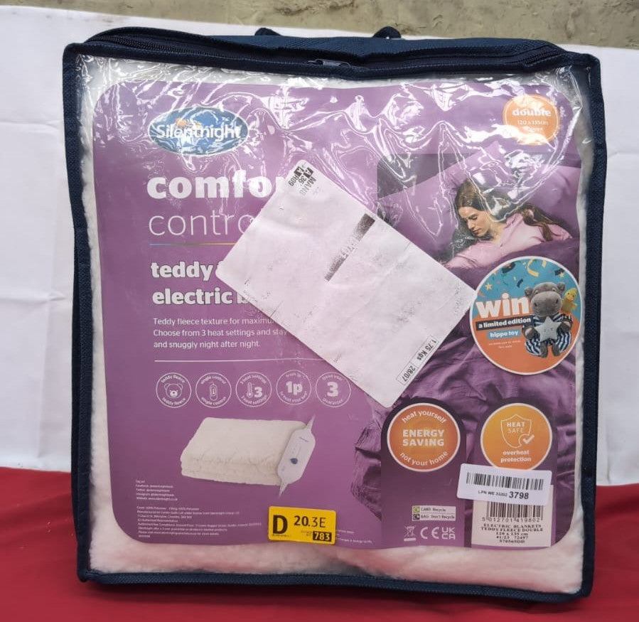 Silentnight Teddy Fleece Electric Blanket Double – Heating Underblanket