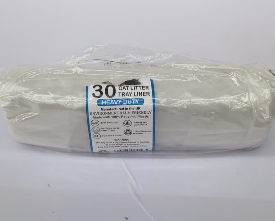 30 Pack Cat Litter Tray Liners,Heavy Duty Cat Litter Bags( packaging damaged)