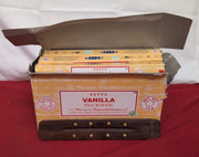 Satya Vanilla Incense Sticks – 11 Pack with wooden incense stick holder