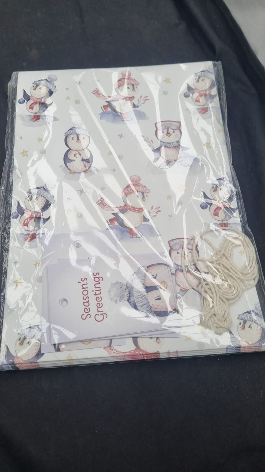 Christmas Wrapping Paper  Cute Penguin design. Gift Wrap