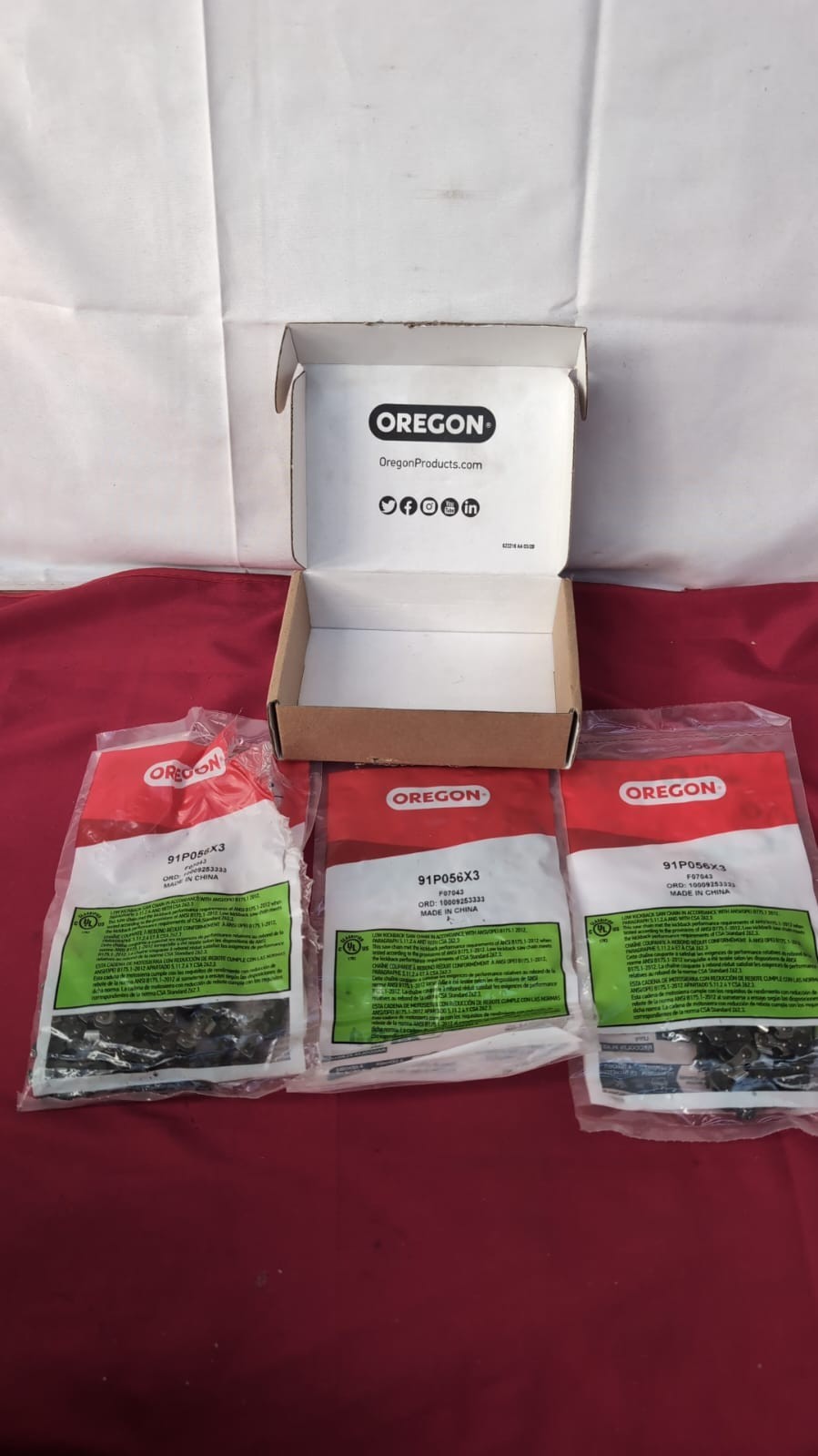 Oregon 3-Pack Chainsaw Chain,Low-kickback Chainsaw Chain(one pack opened)