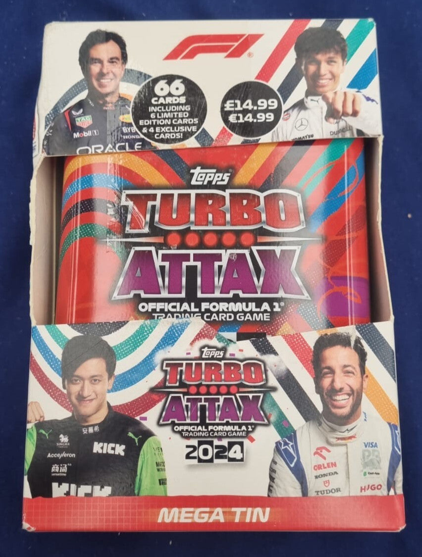 Topps Turbo Attax Formula 1 2024 - Mega Tin - Fast Track contains (box damaged)