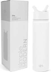 Simple Modern Water Bottle with Straw | Insulated Stainless Steel Bottle 650ml