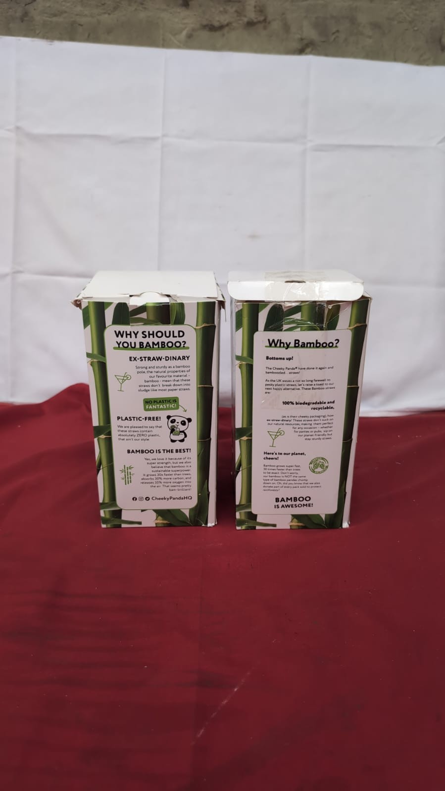 The Cheeky Panda Bamboo Paper Straws | 250 Coloured Drinking (2pack)