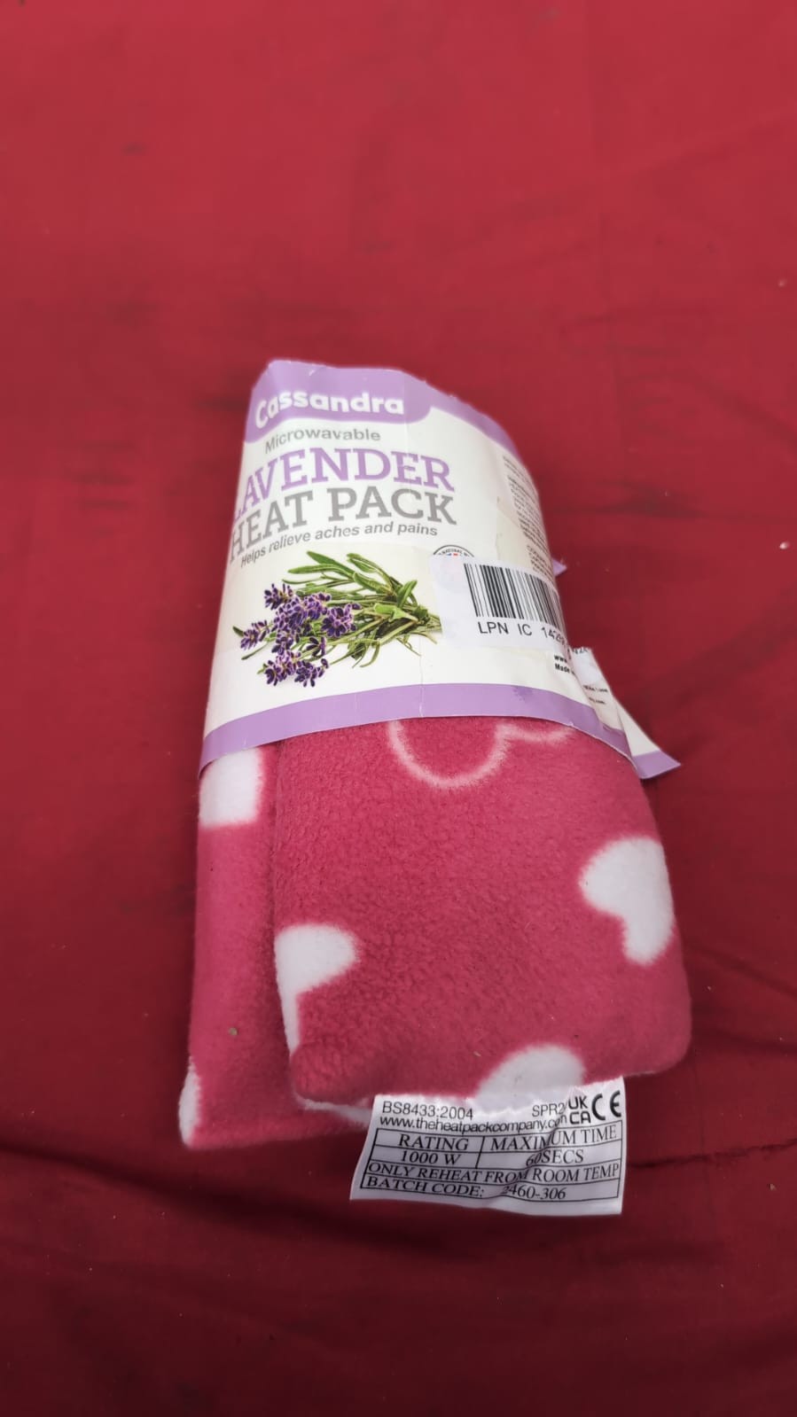 Cassandra Fleece Lavender and Wheat Filled Heat Cool Pack (packaging damaged)